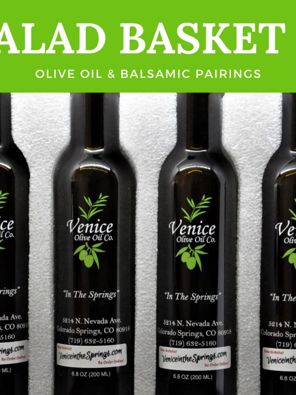 Venice Olive Oil Co. Salad Basket II Olive Oil & Balsamic Pairings gift set of four 200 ml bottles