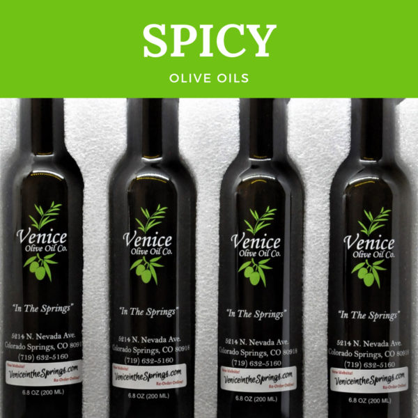 Venice Olive Oil Co. Spicy Olive Oils gift set of four 200 ml bottles