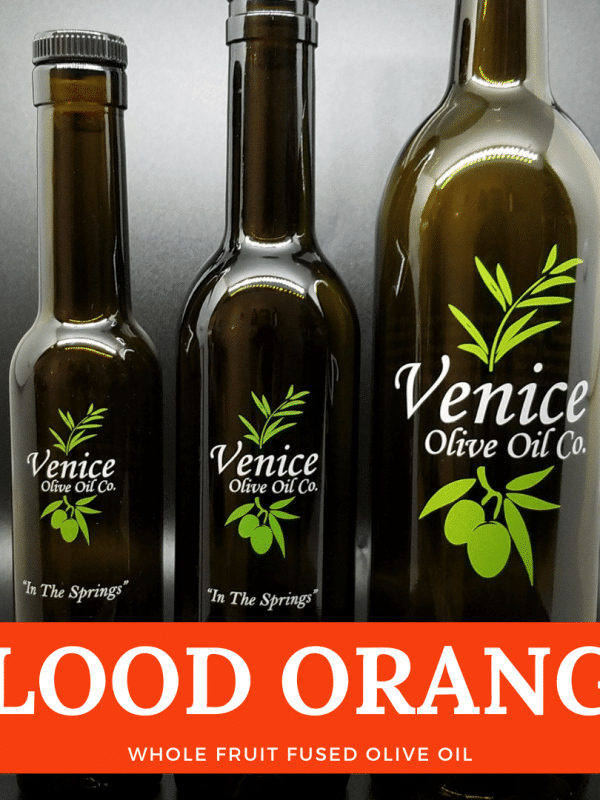 Venice Olive Oil Co. Blood Orange Infused Olive Oil shown in different bottle sizes